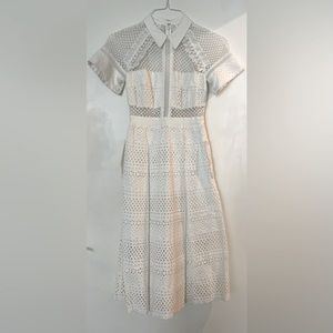 Self Portrait white eyelet lace dress (US2)